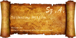 Szikszay Attila névjegykártya