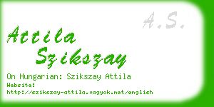 attila szikszay business card